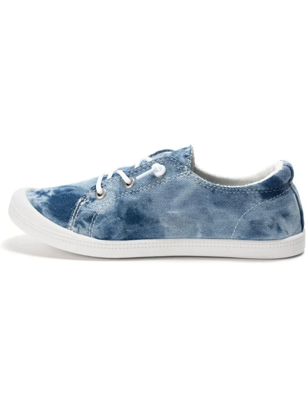 Women's Washed Denim Comfortable Lace-Up Flat Breathable Walking Casual Sneakers